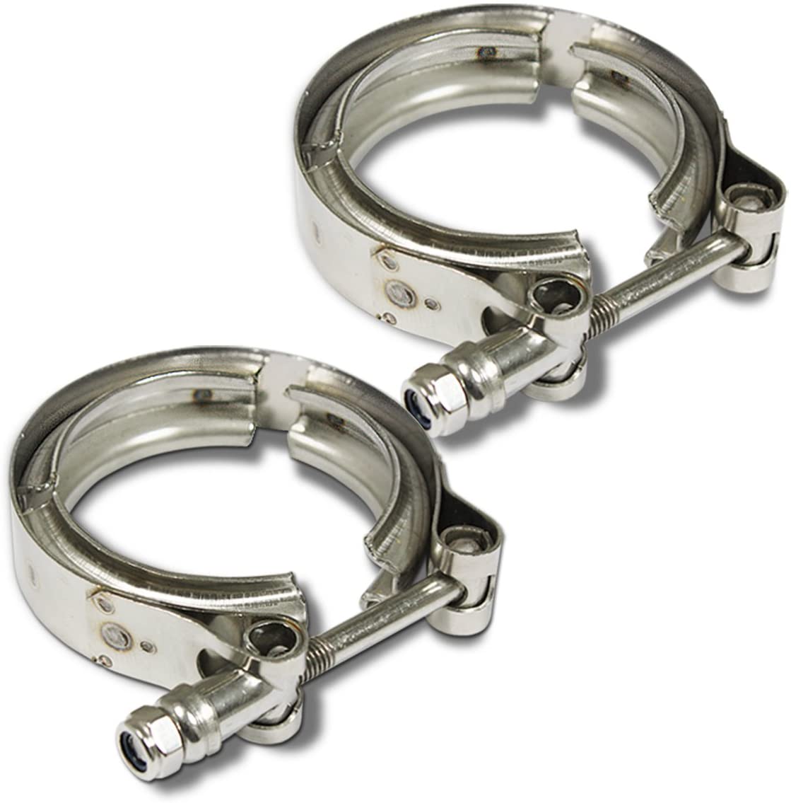 2.5 inches Coated Stanless Steel 10mm Lock Bolt V-Band Clamp (Pack of 2)