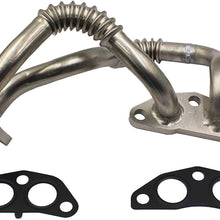 LAFORMO Engine Lower Oil Cooler Pipe + Gasket Set Compatible with Toyota Highlander Sienna Venza Lexus RX350 RX450h 3.5L Engine Oil Cooler Line