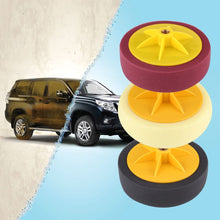 Terisass 3 Pcs Car Cleaning Pads Round Shape Auto Polisher Buffer Pads Kit 6 Inch 15cm Sponge Polishing Pad Universal Polishing Buffing Waxing Pad Kit with M14 Drill Adapter(Black + Yellow + Wine Red)