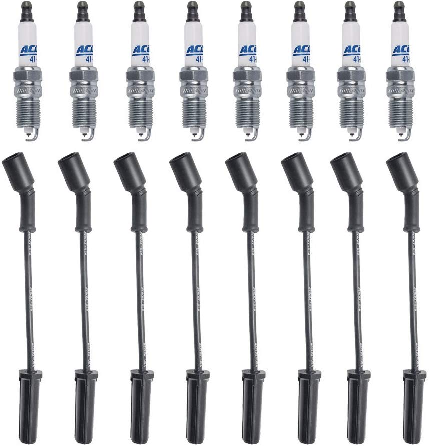 New ACDelco Spark Plugs 41-962 (8) + (8) Herlux Spark Plug Wires WGM48 For LS2 LS3 LS4 LS7 Engines