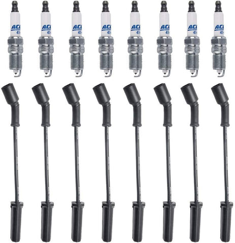 New ACDelco Spark Plugs 41-962 (8) + (8) Herlux Spark Plug Wires WGM48 For LS2 LS3 LS4 LS7 Engines