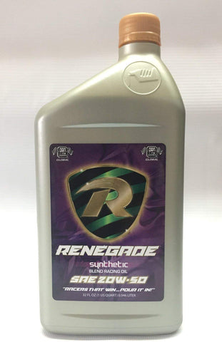 HDM Performance Parts Renegade Racing Motor Engine Oil 20w50 Semi Synthetic -1qt