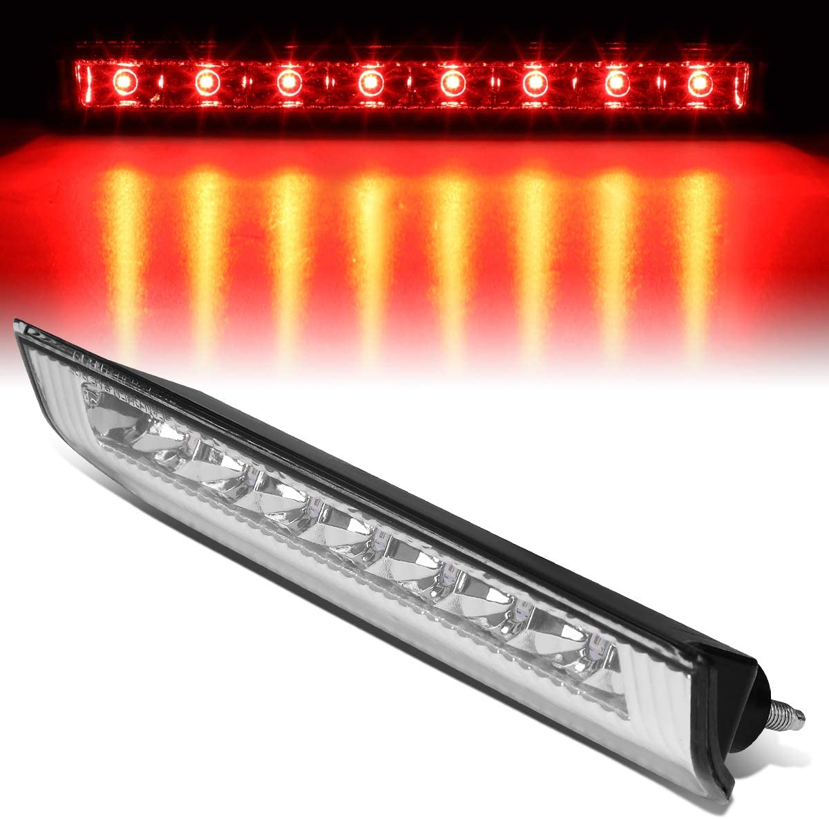 Chrome Housing Full LED Third 3rd Tail Brake Light Lamp Replacement for Nissan Rogue 14-19