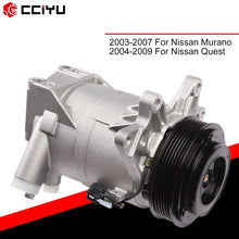 cciyu AC Compressor with Clutches Set for Nissan Murano 2003-2007 Replacement fit for CO 10863JC Auto Repair Compressors Assembly