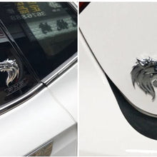 UpAuto 2pcs Cool Wolf Head Car Side/Rear/Front Decorations Badge Emblem 3D Self-Adhesive Nameplate Sticker for Car (Silver)