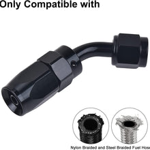 EVIL ENERGY 6AN Straight Swivel Hose End Fitting for Braided Fuel Line Aluminum Black 2PCS