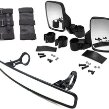 Dasen 1.5 Inch Wide Rear View Convex Mirror UTV Side Rear View Mirrors w/Grab Handle Set Fit Yamaha Viking Ace Rhino Wolverine YXZ Roll Cage