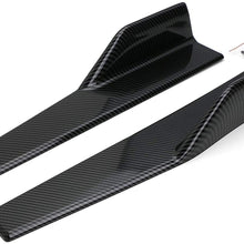 iJDMTOY Left/Right Black Carbon Fiber PP Universal Rear Side Skirt Winglets Diffusers Compatible With Car Truck SUV