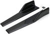 iJDMTOY Left/Right Black Carbon Fiber PP Universal Rear Side Skirt Winglets Diffusers Compatible With Car Truck SUV