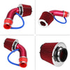 Qiilu 76mm 3 Inch Universal Car Cold Air Intake Filter Aluminum Induction Hose Pipe Kit (Red)