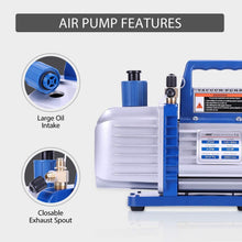 VIVOHOME 110V 1/4 HP 3.5 CFM Single Stage Rotary Vane Air Vacuum Pump with Oil Bottle ETL Listed