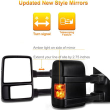 SCITOO Towing Mirrors fit for Ford Exterior Accessories Mirrors fit 2003-2007 for Ford F250 F350 F450 F550 Super Duty with Amber Turn Signal Heated Manual Controlling Telescoping and Folding Features