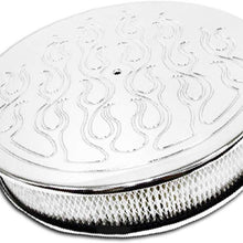 Fits 5 1/8" Neck Chevy Ford Mopar 14" Round Chrome Aluminum Air Cleaner Flamed