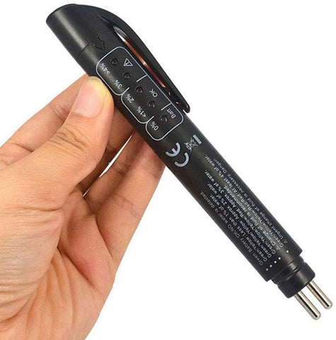 Brake Fluid Tester Pen Automotive Tools - SHGROUP Hydraulic Fluid Liquid Oil Moisture Analyzer Test Auto Brake Diagnostic Testing Tool for DOT3 DOT4 Brake Fluid - Black