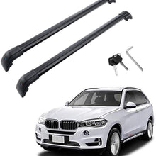 MotorFansClub Roof Racks Crossbars Fit for Compatible with BMW X5 F15 2014 2015 2016 2017 2018 Lockable Baggage Luggage Racks Roof Rail Cross Bar (2 PCS)