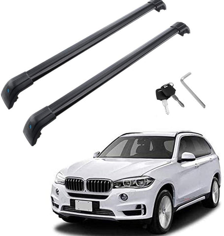 MotorFansClub Roof Racks Crossbars Fit for Compatible with BMW X5 F15 2014 2015 2016 2017 2018 Lockable Baggage Luggage Racks Roof Rail Cross Bar (2 PCS)