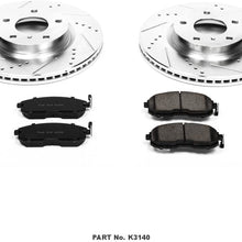 Power Stop K3140 Front Brake Kit with Drilled/Slotted Brake Rotors and Z23 Evolution Ceramic Brake Pads