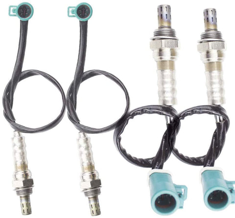higherbro 4PCS Oxygen O2 Sensor 1 & 2 for Ford Mustang 1999 2000 2001 2002 2003 2004 2005 2006 2007 2008 2009 2010 3.8L/3.9L/4.0L/4.6L/5.4L Upstream + Downstream