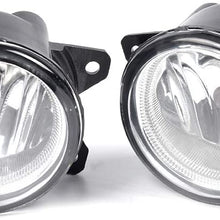 Clear Lens Chrome Housing Black Bezel Front Fog Lights Compatible For Honda Civic 2/4Drs 2016-ON Fog Lamps Upgrade Replacement Wiring + Switch + Harness