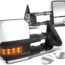 Replacement for Avalanche/Tahoe Powered Heated Manual Extendable Chrome Towing Side+Adjustable Corner Blind Spot Mirror