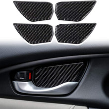 Thenice for 10th Gen Civic Real Carbon Fiber Door Wrist Trim Inner Door Handle Decoration Cover for Honda Civic 2020 2019 2018 2017 2016