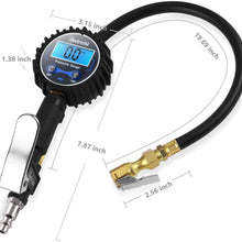 AstroAI ATG250 Digital Tire Inflator with Pressure Gauge, 250 PSI Air Chuck and Compressor Accessories Heavy Duty with Rubber Hose and Quick Connect Coupler for 0.1 Display Resolution
