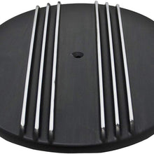 Aluminum 12" Oval Air Cleaner Top Partial Finned Black Fits 5 1/8" Carburetor Ne