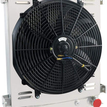 ALLOYWORKS 4 Row All Aluminum Radiator Shroud Fan For 1930-1938 Ford Model A Grill Shells Chevy Engine V8