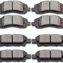 SCITOO Ceramic Front Rear Disc Brake Pad fit for Chrysler 200 Sebring, 08-14 for Dodge Avenger, 07-12 for Dodge Caliber, 2007-2017 for Jeep Compass Patriot, 04-06 08-17 for Mitsubishi Lancer