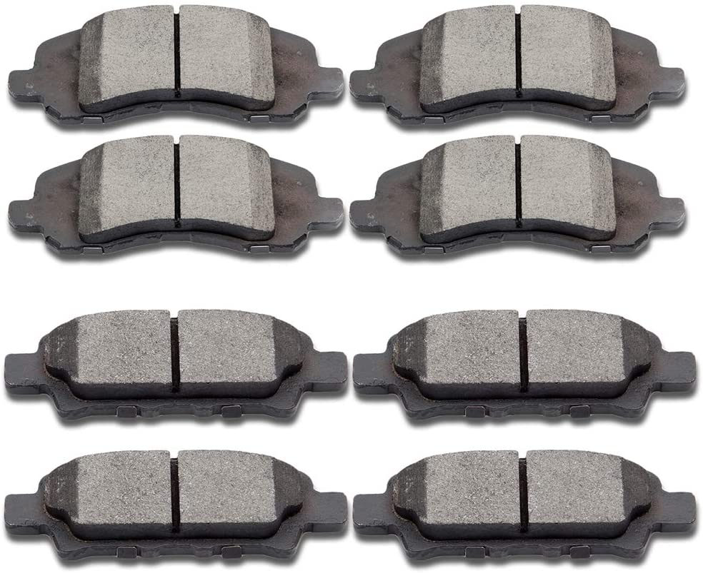 SCITOO Ceramic Front Rear Disc Brake Pad fit for Chrysler 200 Sebring, 08-14 for Dodge Avenger, 07-12 for Dodge Caliber, 2007-2017 for Jeep Compass Patriot, 04-06 08-17 for Mitsubishi Lancer