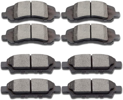 SCITOO Ceramic Front Rear Disc Brake Pad fit for Chrysler 200 Sebring, 08-14 for Dodge Avenger, 07-12 for Dodge Caliber, 2007-2017 for Jeep Compass Patriot, 04-06 08-17 for Mitsubishi Lancer