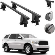 Roof Rack Cross Bars Lockable Luggage Carrier Smooth Roof Cars | Black Aluminum Cargo Carrier Rooftop Bars | Automotive Exterior Accessories Fits Dodge Durango 2011-2021
