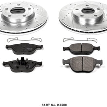 Power Stop K5580 Front Brake Kit with Drilled/Slotted Brake Rotors and Z23 Evolution Ceramic Brake Pads