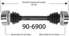 Empi 90-6900 CV Joint Half-Shaft Assembly