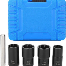 5Pcs Twist Socket Set Locking Wheel Nut Bolt Stud Extractor Removers 17mm 19mm 21mm 22mm Socket