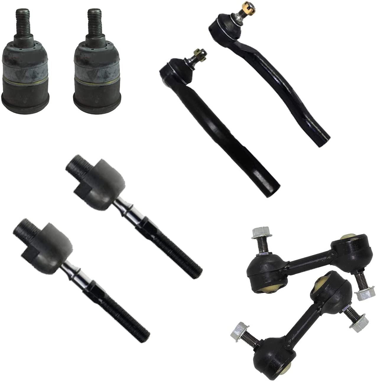 Detroitaxle - Front Inner Outer Tie Rods + Sway Bar Links + Lower Ball Joints Replacement for 08-12 Honda Accord - 8pc Set