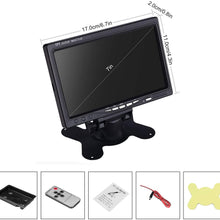 Vehicle On-Dash Backup Monitor, 7" Digital HD Car TFT LCD Color Screen Display with 2 Video Input for Rear View Camera (1024 X 600)