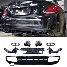 Fandixin W205 Diffuser, ABS Rear Bumper Diffuser with 4-outlet Exhaust Tips for Mercedes-Benz W205 AMG Package 4-door Sedan 2015-in (C43 Style)