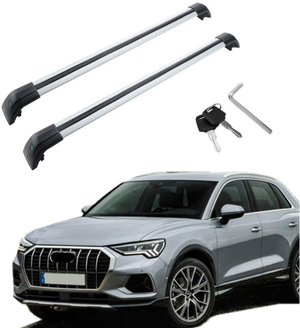 MotorFansClub Roof Racks Cross Bars Fit for Compatible with Audi Q3 2019 2020 Crossbars Luggage Cargo Rack Aluminum