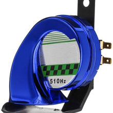 AKDSteel Universal 12V DC 130db Snail Air Motorcycle Horn Siren Loud for Truck Motorbike Blue