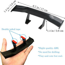 Creatiee 3Pcs Universal Car Mini Spoiler Wing, Auto Car Tail Wing Mini Auto Carbon Fiber Texture Decoration Without Perforation Tail Decoration, 6.7 Inch(Black)