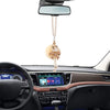 MINI-FACTORY Car Interior Hanging Ornament, Crystal Pearl Butterfly Rearview Mirror Hanging Bling Charm Girly Decoration for Car/Home/Office