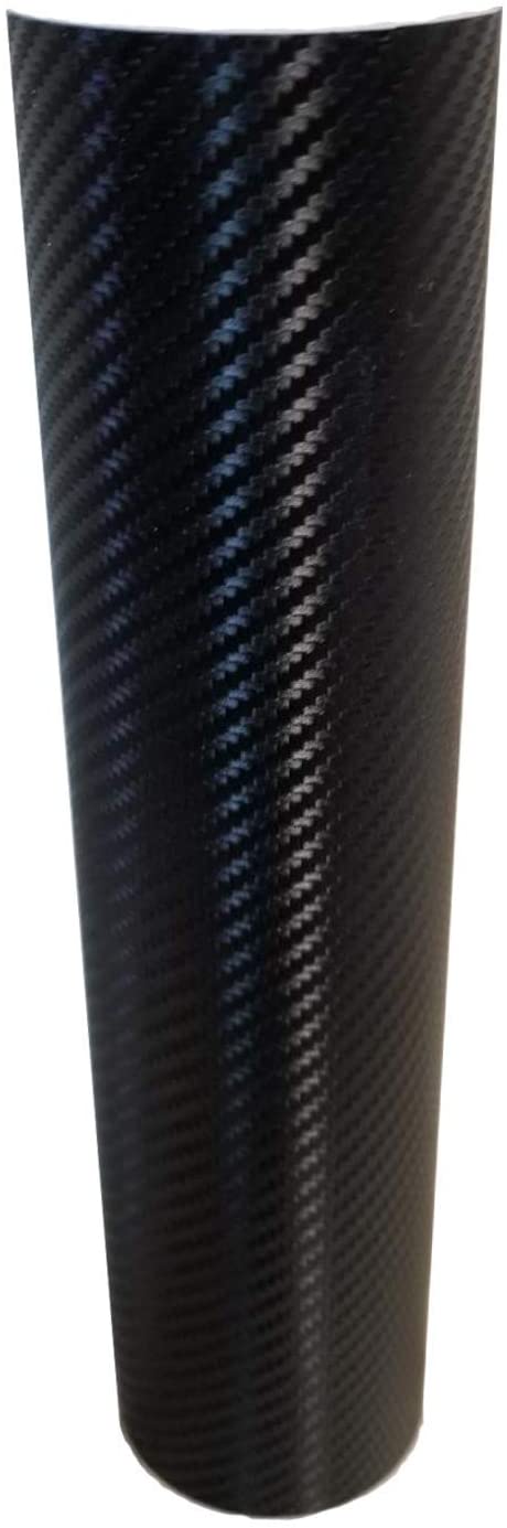 Black Carbon Fiber Vinyl Wrap 60in x 10.75in (5ft x 10 3/4ft) Carbon Fiber Adhesive Vinyl Roll for Automotive, Car Interiors, Crafts, Decals, Stickers (3D Matte Black Carbon Fiber Vinyl, 10.75” x 60”)