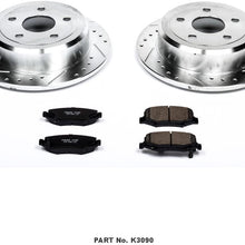 Power Stop K3090 Rear Brake Kit with Drilled/Slotted Brake Rotors and Z23 Evolution Ceramic Brake Pads