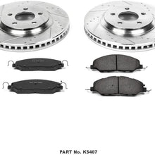 Power Stop K5407 Front Brake Kit with Drilled/Slotted Brake Rotors and Z23 Evolution Ceramic Brake Pads
