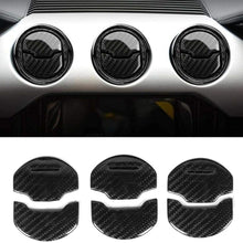 KIMISS 6Pcs Carbon Fiber Interior Air Vent Outlet Trim Sticker Fit for Mustang 2014-2018