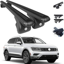 Roof Rack Crossbars Fits Volkswagen Tiguan 2018-2021 | Luggage Kayak Cargo Hard-Shell Carrier | Aluminum Rooftop of Your Car or SUV | Black 2 Pcs.