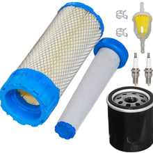 HIFROM Air Filter Combo 11013-7038 (Outer Filter) 11013-7039 (Inner Filter) Fuel Filter Spark Plug Oil Filter Tune Up Kit Replacement for Kawasaki FX751V FX801V FX850V FX921V FX1000V