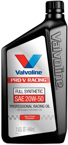 Valvoline 20W-50 Pro-V Racing Oil 6 Pack Oil-1qt (Case of 6) (882413-6PK), 6 Pack