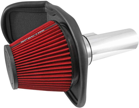 Spectre Performance Air Intake Kit with Washable Air Filter: 2011-2015 Chevy Cruze, 1.4L L4, Red Oiled Filter with Polished Aluminum Tube, SPE-9044